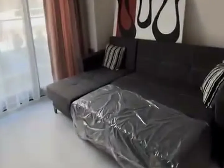 Döşenmiş dairede koltuk ve duvar tablosu